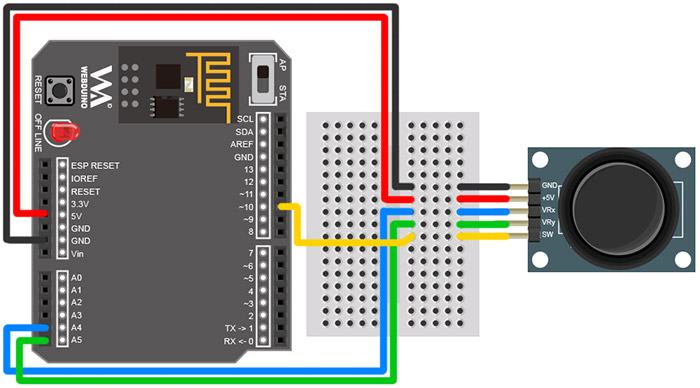 Project Example 25: Detecting a joystick :::: Webduino = Web × Arduino